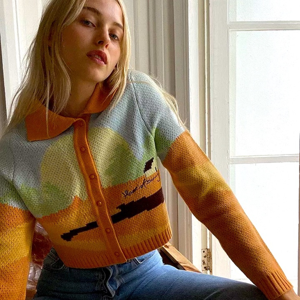 House of Sunny Daybreak Cropped Button Up Cardigan